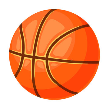 Creative colorful balls flat illustration. Cartoon basketball ball isolated vector illustration. Sport game equipment concept