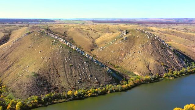 Beautiful landscape, Mountains 2 sisters, Seversky Donets River.