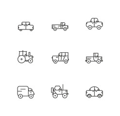 set of car line  icons