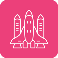 Spacecraft Multicolor Round Corner Line Inverted Icon