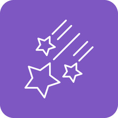 Fototapeta premium Shooting Stars Multicolor Round Corner Line Inverted Icon