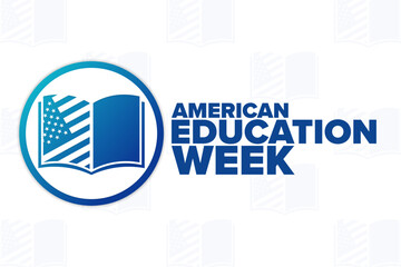 American Education Week. Holiday concept. Template for background, banner, card, poster with text inscription. Vector EPS10 illustration.