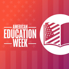 American Education Week. Holiday concept. Template for background, banner, card, poster with text inscription. Vector EPS10 illustration.