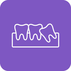 Wisdom Tooth Multicolor Round Corner Line Inverted Icon