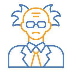 Scientist Blue And Orange Line Icon