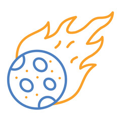 Comet Blue And Orange Line Icon