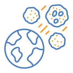 Meteor Shower Blue And Orange Line Icon