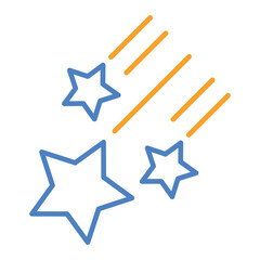 Fototapeta premium Shooting Stars Blue And Orange Line Icon