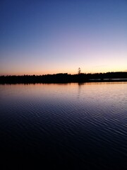 sunset over the river