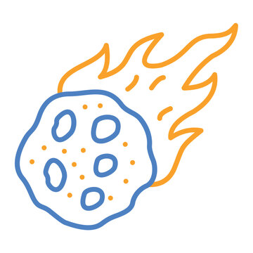 Meteorite Blue And Orange Line Icon