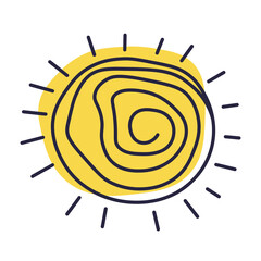 Abstract sun. Doodle. Transparent PNG.