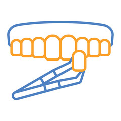 Dental Veneer Blue And Orange Line Icon