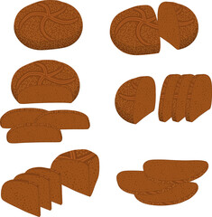 Various sweet tasty baked bread