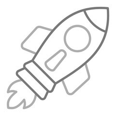 Rocket Greyscale Line Icon