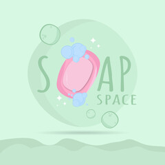space soap flat background