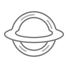 Black Hole Greyscale Line Icon