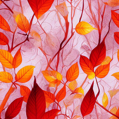 Fototapeta na wymiar seamless pattern with seasonal fruit vegetable leave foliage autumn fall winter 