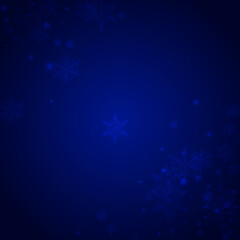 Fototapeta na wymiar Shiny Snowfall Vector Blue Background. Silver