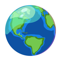 Colorful planet of solar system flat picture for web design. Cartoon Earth isolated vector illustration. Galaxy and astronomy concept