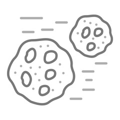 Asteroids Greyscale Line Icon