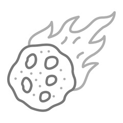Meteorite Greyscale Line Icon