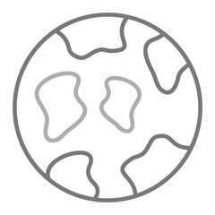 Earth Greyscale Line Icon