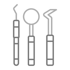 Dentist Tools Greyscale Line Icon