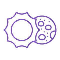Lunar Eclipse Multicolor Line Icon