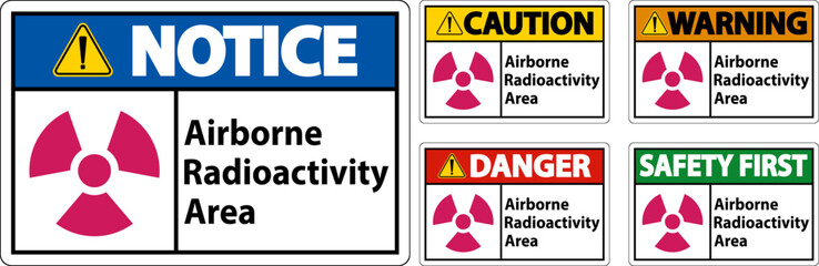 Airborne Radioactivity Area Symbol Sign On White Background