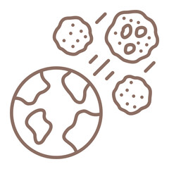 Meteor Shower Multicolor Line Icon