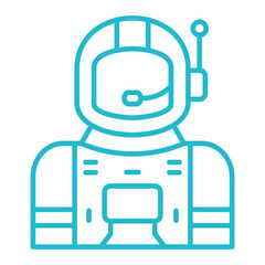 Astronaut Multicolor Line Icon