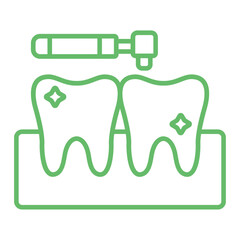 Dental Cleaning Multicolor Line Icon