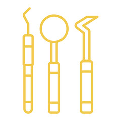 Dentist Tools Multicolor Line Icon