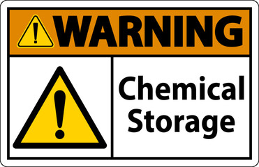 Warning Chemical Storage Symbol Sign On White Background