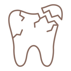 Broken Tooth Multicolor Line Icon