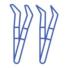Tweezers Multicolor Line Icon