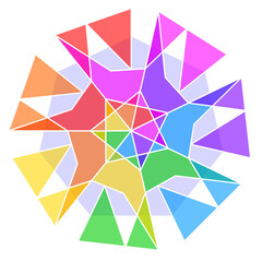 Abstract Geometric Rainbow Polygon-7f2