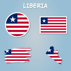 Map of Liberia with an official flag.