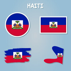 Map of Haiti, Haiti vector illustration, Haiti Map with the National Flag.