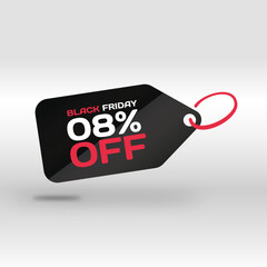 black friday tag sale icon promotion vector