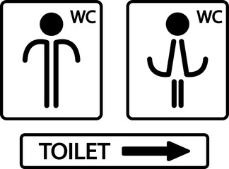 Icons for  toilet.Toilet for men and women.Vector graphics
