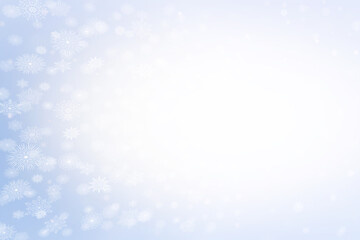 Blue gradient winter poster with snow pattern. 