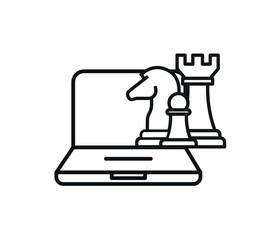 Strategy, icon. online chess game. editable vector.
