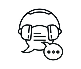Support customer helpline icon concept vector illustration. Technical support icon concept. Online chat icon.
