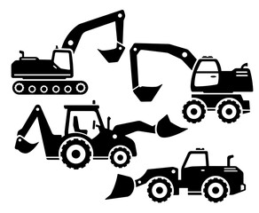Construction Trucks SVG, Bulldozer SVG, Excavator SVG, Heavy Excavator SVG, Mini tractor excavator SVG, Construction SVG, Tractor SVG