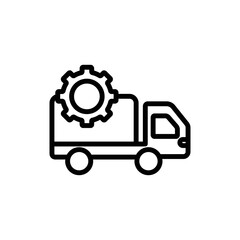 Car line icon illustration with gear. suitable for automotive repair icon. icon illustration related repair, maintenance. Simple vector design editable