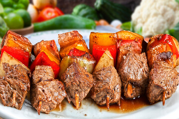 Barbecue meat skewer