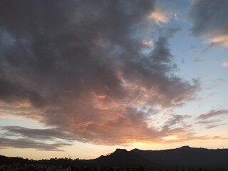 sunset in the mountains