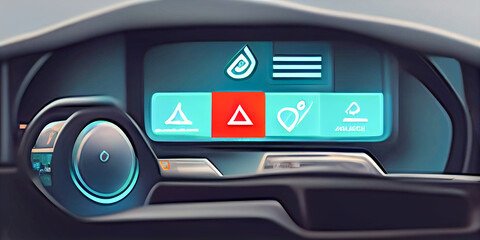  Diagnostic Auto in HUD style. Scan and Maintenance Automobile in 3D visualisation hologram. Hi-tech Car Service with HUD interface. Dashboard in auto service, diagnostic car, repairs cars