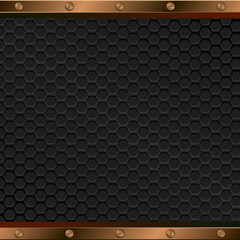 background with geometric pattern and metallic border